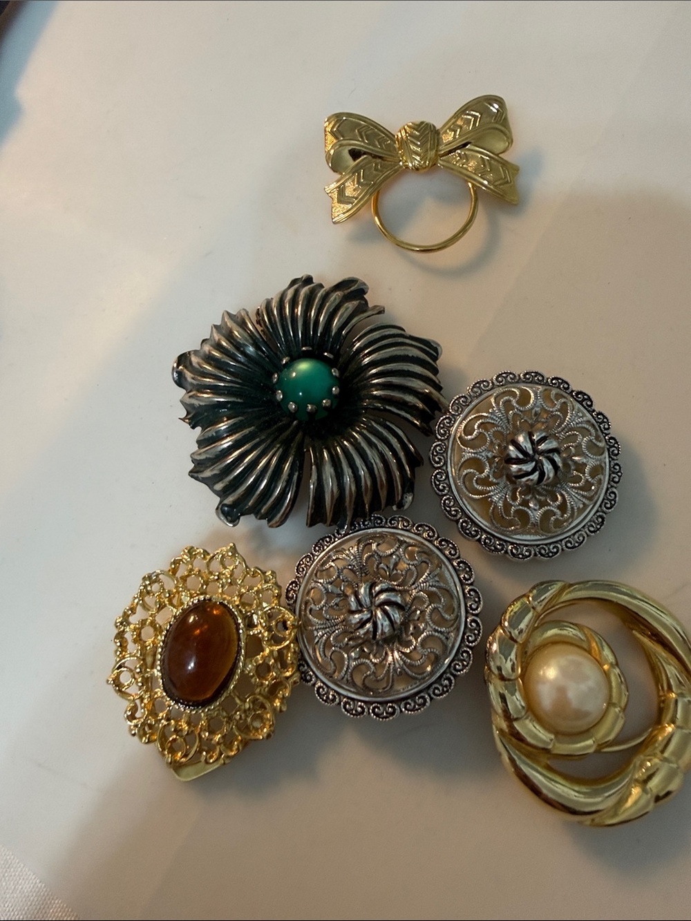 Gold and Silver Mixed Metal Vintage scarf clip Collection  Vintage w. Germany